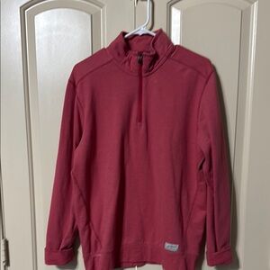 Eddie Bauer Red Fleece Quarter-Zip Sweatshirt